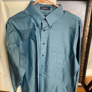 Mens Blue Dress shirt button down